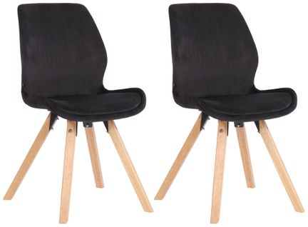 Lot De 2 Chaises De Salle À Manger Luna Noir /velours