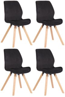 Lot De 4 Chaises De Salle À Manger Luna Noir /velours