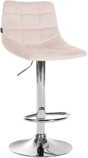 Tabouret De Bar Jerry Velours Chromé