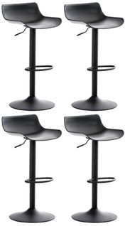Lot De 4 Tabourets De Bar Aveiro En Plastique Noir