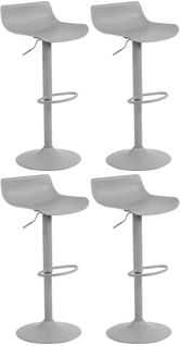 Lot De 4 Tabourets De Bar Aveiro En Plastique Gris