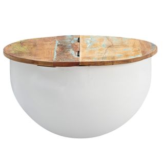 Table Basse Bois Massif Ø 60 Cm Table De Salon Table Basse Ronde Moderne