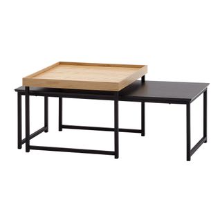 Set De 2 Table Gigogne Bois Métal Table Design Moderne