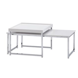 Set De 2 Table Gigogne Bois Métal Table Design Moderne