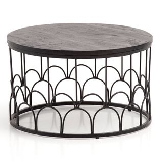 Table Basse Ronde Bois Massif 60x60x36 Cm Petite Table De Salon Moderne