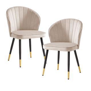 Lot De 2 Chaises De Salle à Manger Cuisine Velours Scandinave Coque