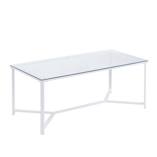 Table Basse Table De Canapé Verre Métal 100 Cm Table De Salon Rectangulaire