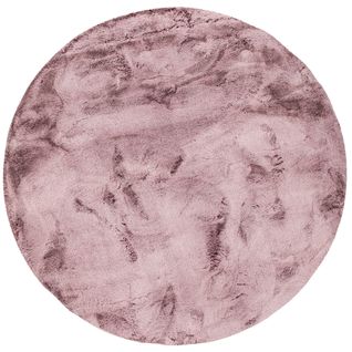 Tapis En Fourrure Plush Rond 80cm Violet