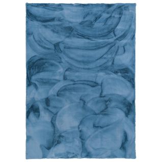 Tapis En Fourrure Plush 180x250cm Bleu