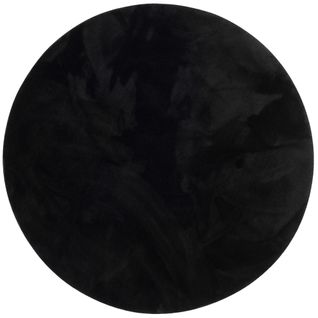 Tapis En Fourrure Pearl Rond 160cm Noir