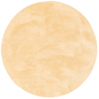 Tapis En Fourrure Pearl Rond 120cm Jaune