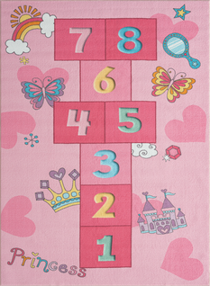 Happy Life Tapis Jeu Princesse, Rose, 200x290 Cm