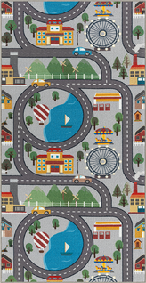 Happy Life Tapis De Jeu, Gris, 140x200 Cm