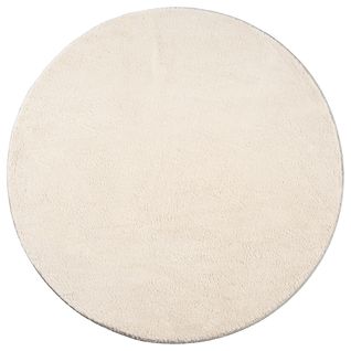 Tapis Moelleux Poils Courts, Antidérapant, Lavable, Soft, Beige, 160 X 160 Cm