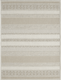 Tapis Calgary Tissé Plat Extérieur Moderne, Beige, 80x150 Cm