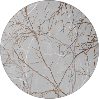 Tapis Mila Brillant, Nature, Gris, 200 Cm Ronde