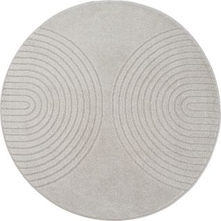 Tapis Elisa Design Géométrique, Gris, 120 Cm Ronde