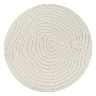 Tapis Everest Moderne Effet Haut-bas 3d - Crème - 200 Cm Ronde