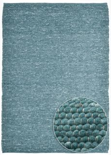 Tapis Réversible En Laine Alpen 40x60 Cm - Bleu Pétrole