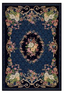 Tapis Floral Tissé Plat Flomi 240x340 Cm - Bleu