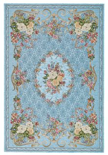 Tapis Floral Tissé Plat Flomi 240x340 Cm - Turquoise