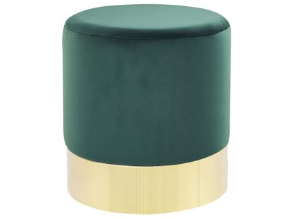 Pouf En Velours Vert Foncé Et Doré D 39 Cm Sophia
