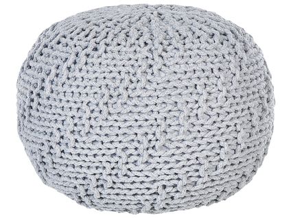 Pouf En Coton Gris 50 X 35 Cm Priene