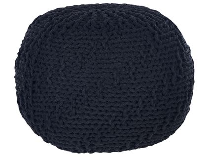 Pouf En Coton Noir 50 X 35 Cm Priene