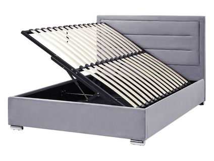 Lit Avec Coffre En Velours Gris Foncé 140 X 200 Cm Rouen