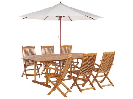 Set De Salle à Manger Bois Solide Bois Clair Maui