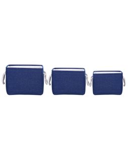 Lot De 3 Paniers En Tissu Polyester Bleu Marine Darqab
