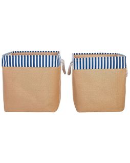 Lot De 2 Paniers En Tissu Polyester Beige Tugul