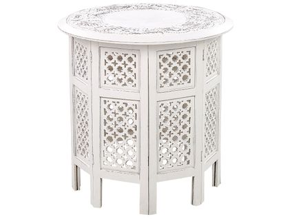 Table D'appoint En Bois De Manguier Blanc Cassé Elara