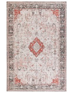 Tapis En Coton Rouge Et Beige 200 X 300 Cm Attera