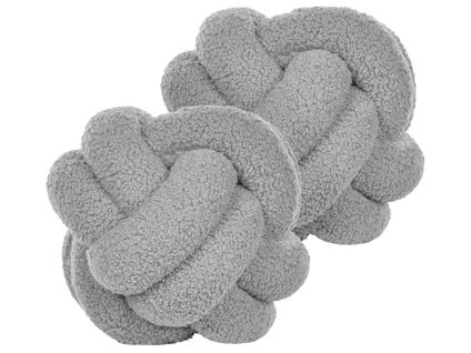 Lot De 2 Coussins Bouclé Gris Malni 19 X 19 Cm