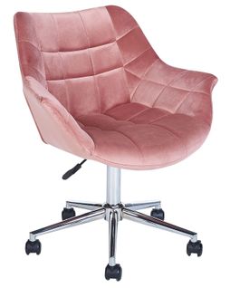 Chaise De Bureau Velours Rose Labelle