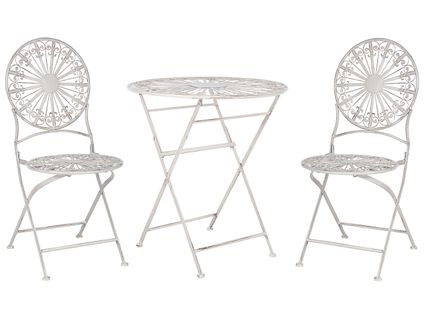 Ensemble Pour Bistro Métal Blanc Scafa