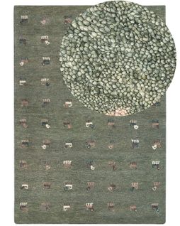 Tapis Gabbeh En Laine Avec Motif Animalier 160 X 230 Cm Vert Kizarli