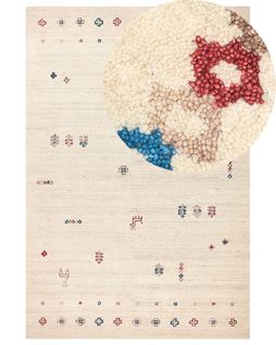 Tapis Gabbeh En Laine 200 X 300 Cm Beige Suluca