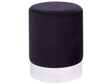 Pouf En Velours Noir Brigitte