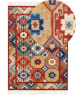 Tapis Kilim En Laine Multicolore 200 X 300 Cm Lusarat
