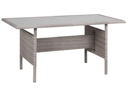 Table De Salle à Manger De Jardin Viterbo 145 Cm 80 Cm Verre Gris Clair