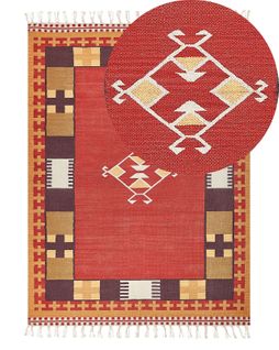 Tapis Kilim En Coton 140 X 200 Cm Multicolore Parakar