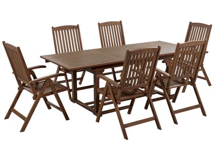 Set De Salle à Manger Bois Solide Bois Foncé Amantea