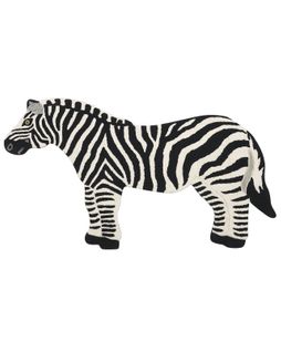 Tapis Pour Enfants En Laine Noir Et Blanc 100 X 160 Cm Zèbre Khumba