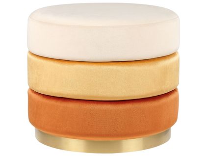 Pouf En Velours Orange Louin