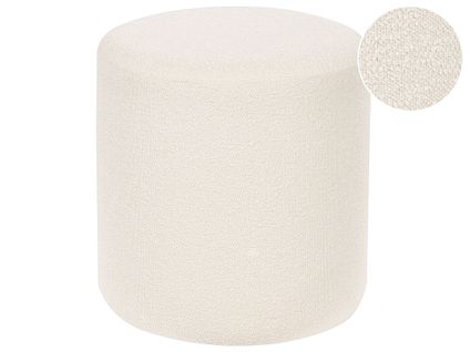Pouf Bouclé Blanc Moab