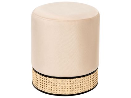 Pouf En Velours Crème Yankton