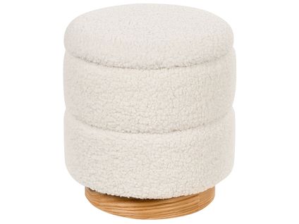 Pouf Coffre En Peluche Blanc Ogden