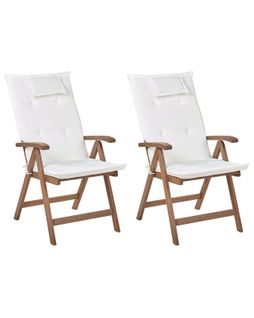 Chaise De Jardin Set De 2 Bois Blanc Cassé Amantea